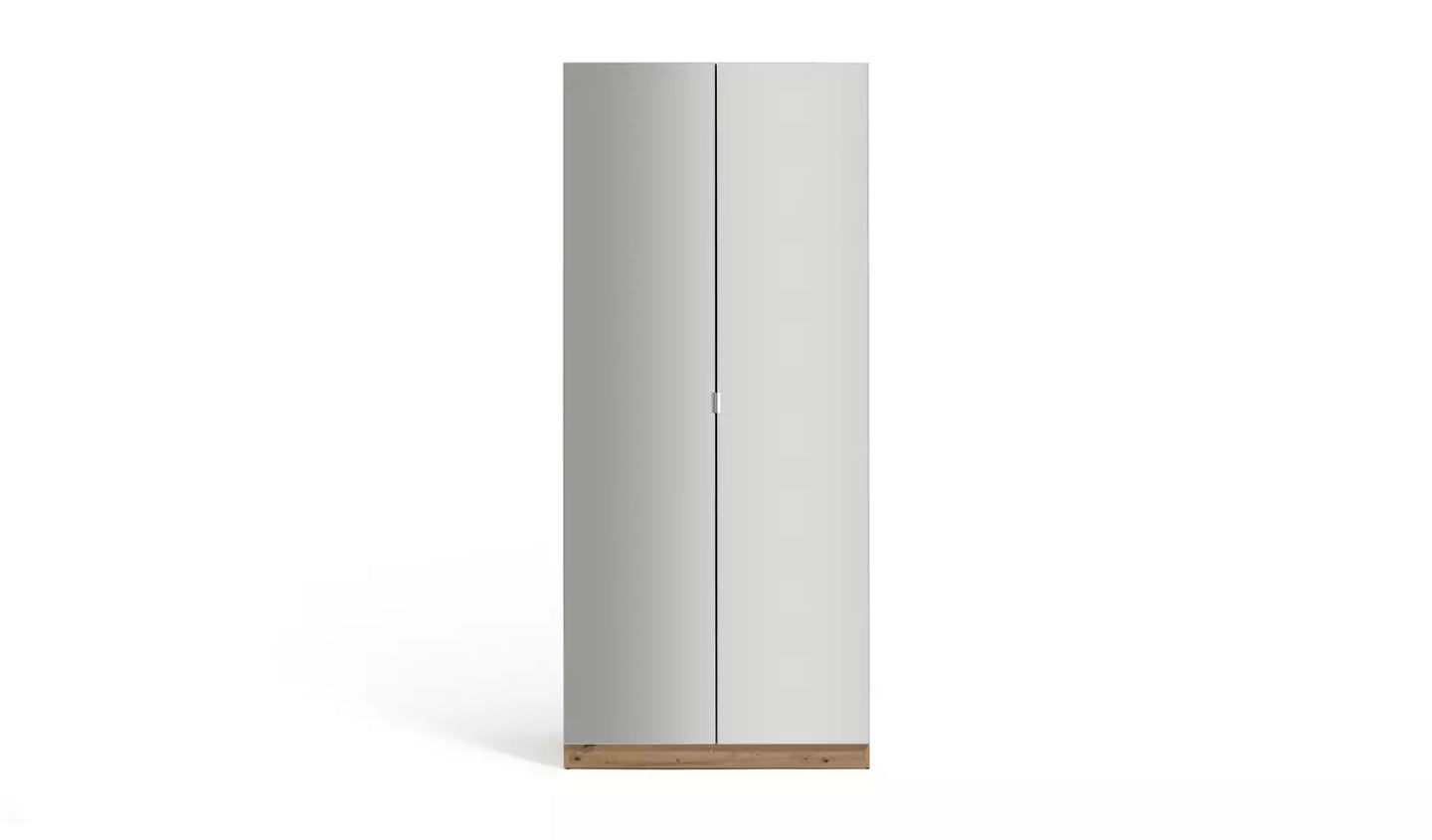 Habitat Munich 2 Door Mirror Wardrobe - Oak Effect